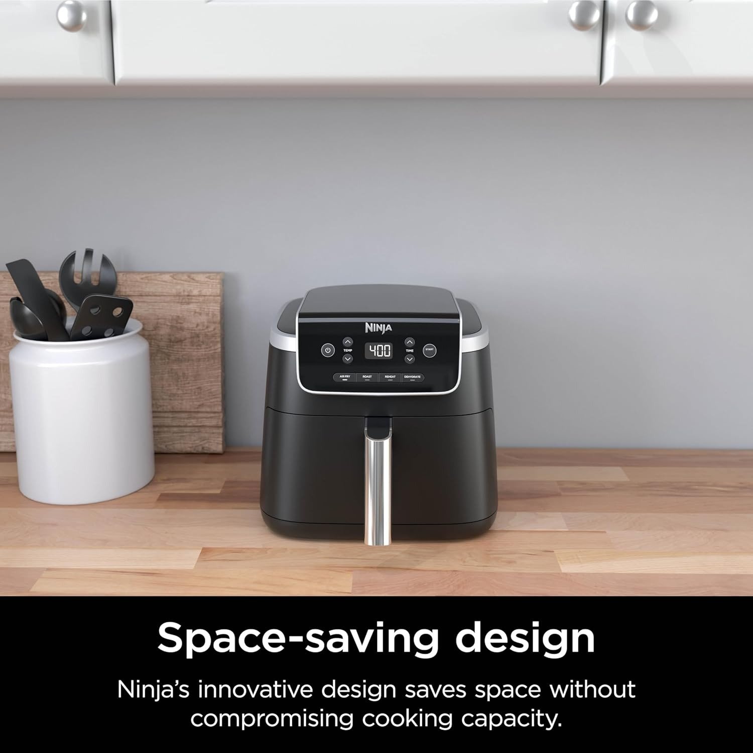 Air Fryer with Air Crisp | 5 QT Capacity fits up to 4lbs of Fries | 4-in-1 Pro Air Fry, Roast, Reheat, Dehydrate | 400°F Max Temp | 1750 Watts | W/Nonstick Basket & Crisper Plate