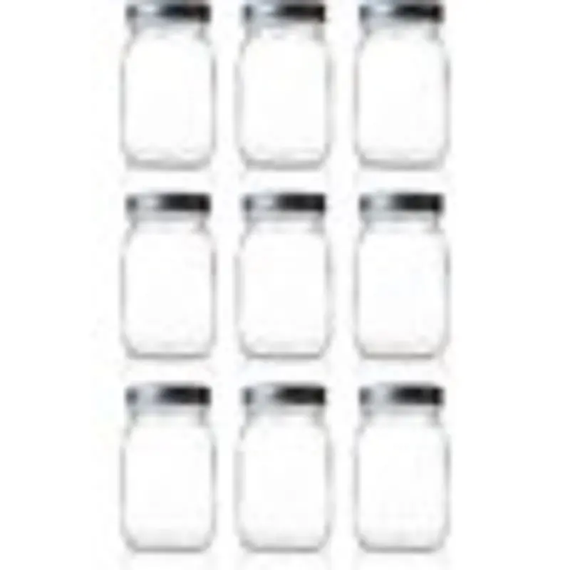 Seacoast Regular Mouth Mason Jars with Steel Lids and Bands, 16-Ounces (Set Of – 9 Pieces)