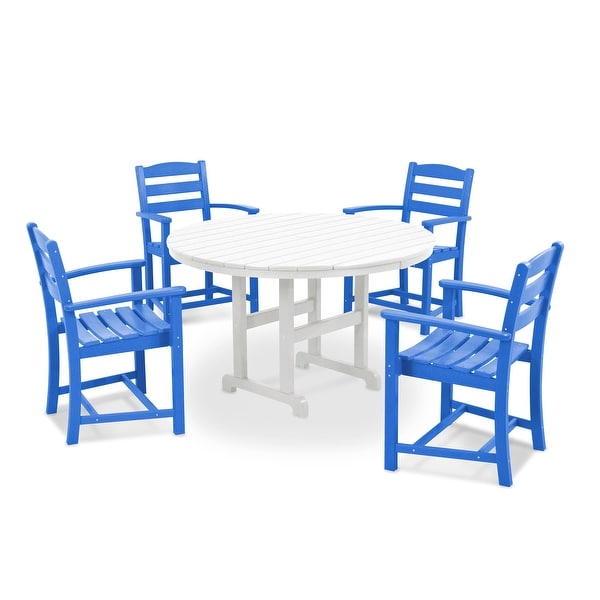 POLYWOOD La Casa Caf�� 5Piece Round Farmhouse Dining Set