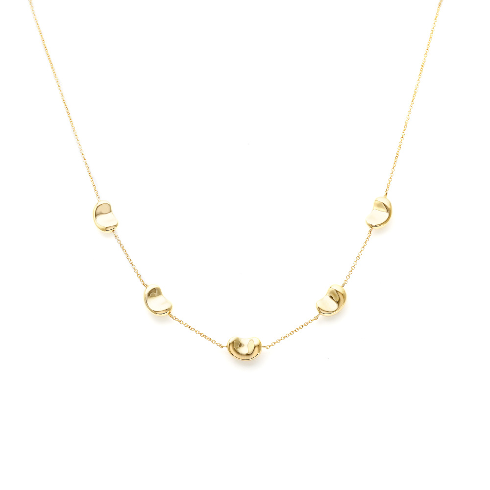 Tiffany & Co. Elsa Peretti Bean 5P Necklace 18K Yellow Gold