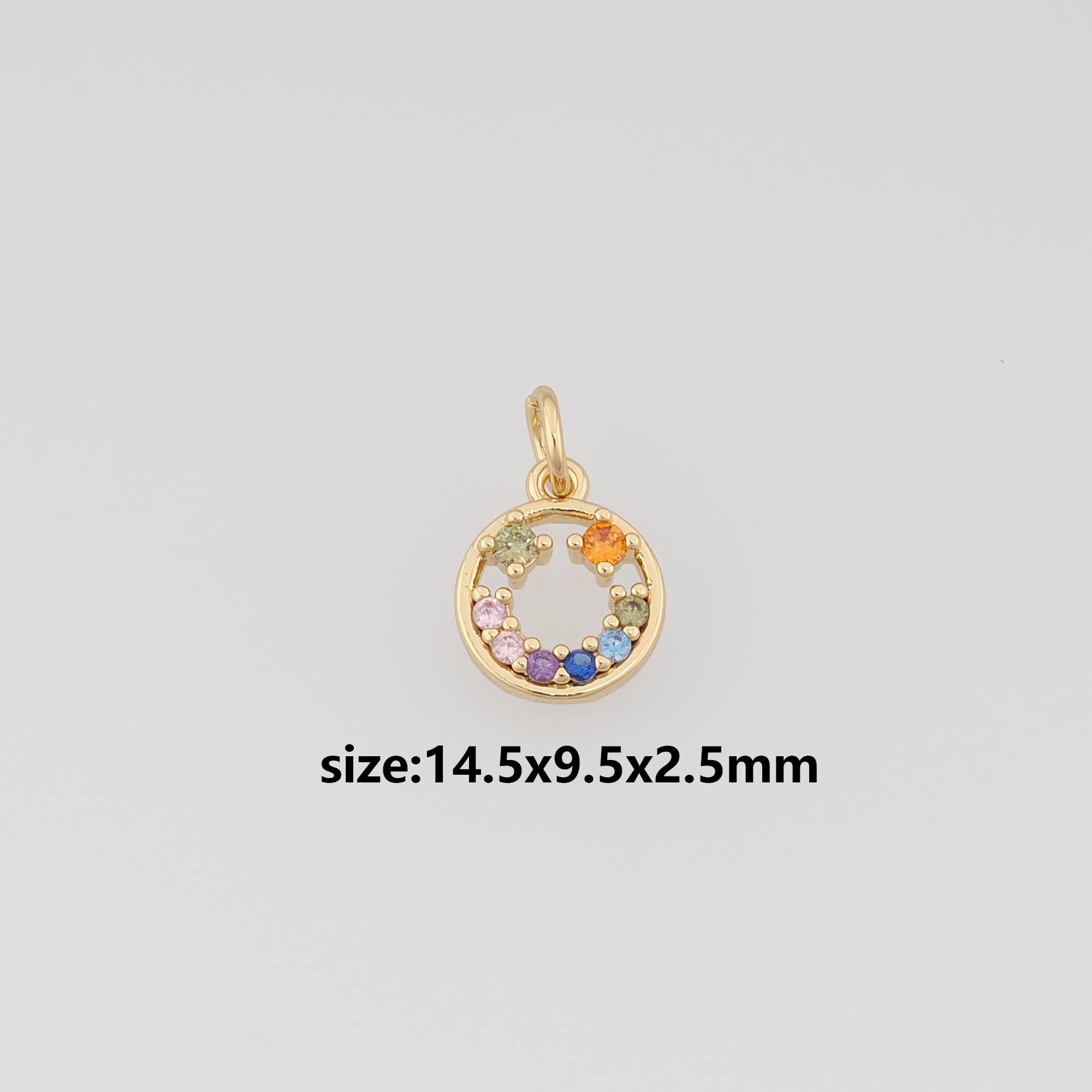 18K Gold Filled Round Pendant,CZ Micro Pave Round Earrings Necklace for DIY Jewelry Making Supply