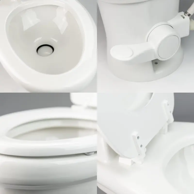 Standard Height RV Toilet – White 320 Series Gravity Flush Toilet with Slow-Close Seat and Compact Design