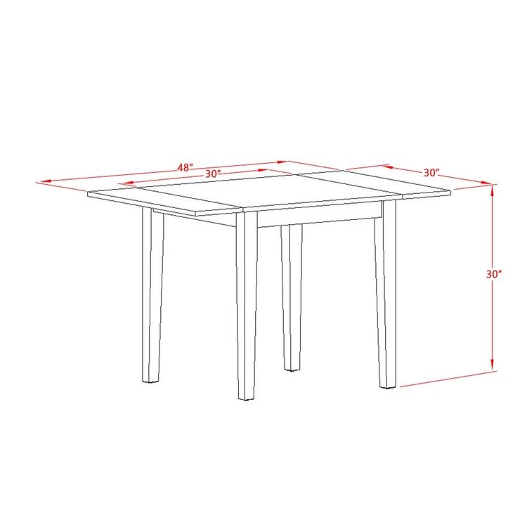 East West Furniture Dining Room Set Oak, Ndba5-oak-02