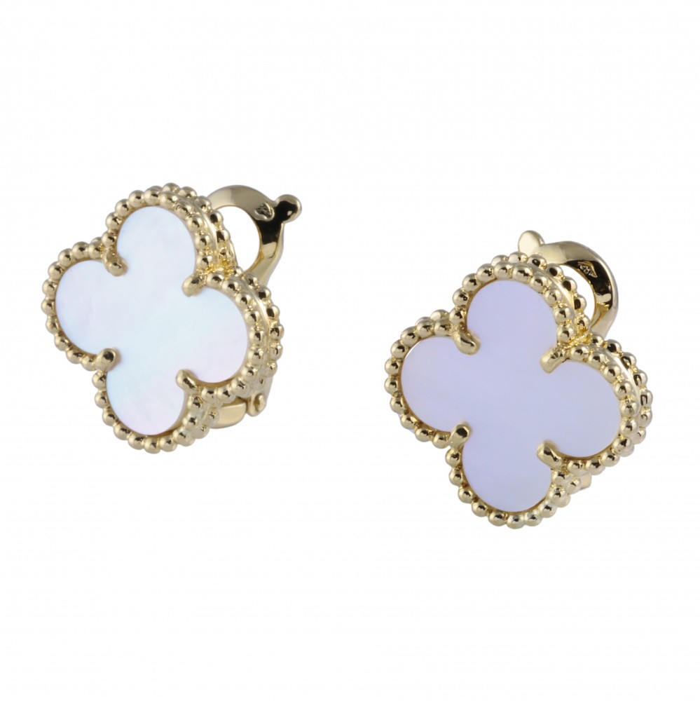 Van Cleef & Arpels Vintage Alhambra Earrings 18K Yellow Gold Shelkai