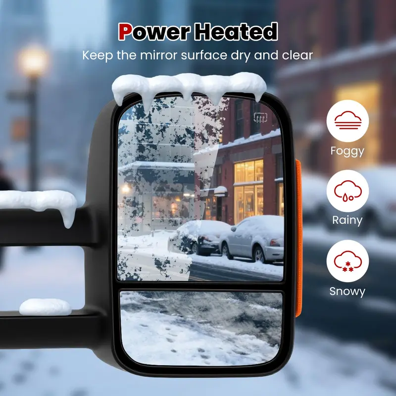 Power-Heated Tow Mirrors – Direct Fit for 2007–2012 Chevy Silverado & GMC Sierra