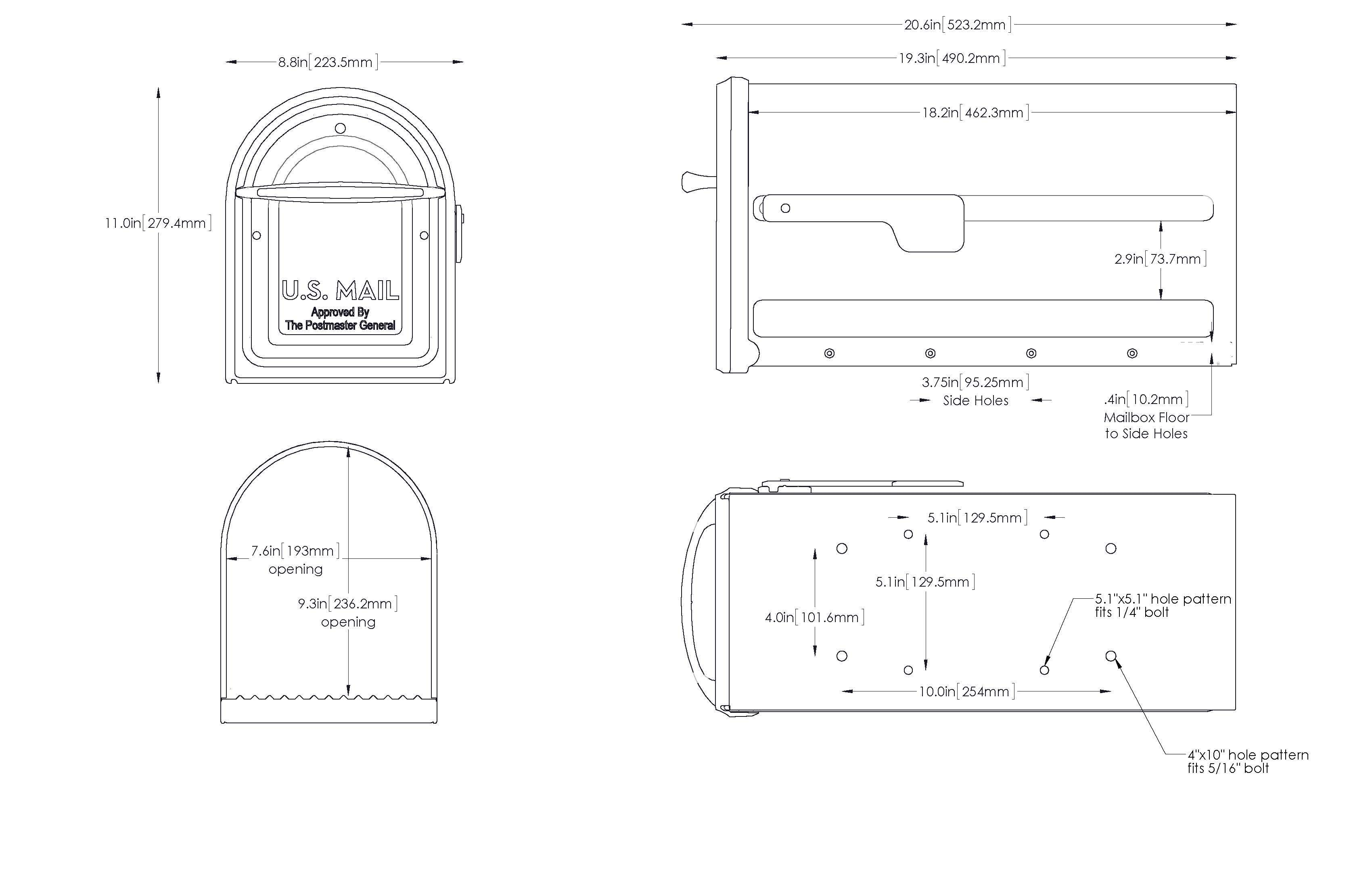 Architectural Mailboxes 7900-2B-R Mapleton Post Mount Mailbox Black