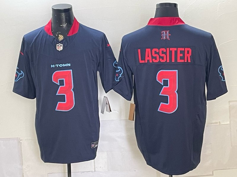 Men's Houston Texans Kamari Lassiter #3 Navy 2nd Alternate Game Jersey