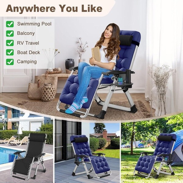 DoCred Zero Gravity Chair,Folding Lawn Chaise Recliner Lounge Chair