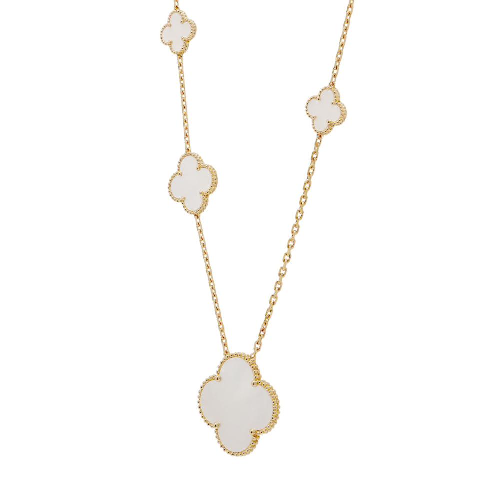 Van Cleef & Arpels Magic Alhambra Necklace 11 Motifs 18K Yellow Gold Mother of Pearl VCARD79500