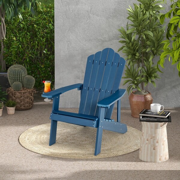 Costway Patio HIPS Adirondack Chair with Cup Holder Weather Resistant