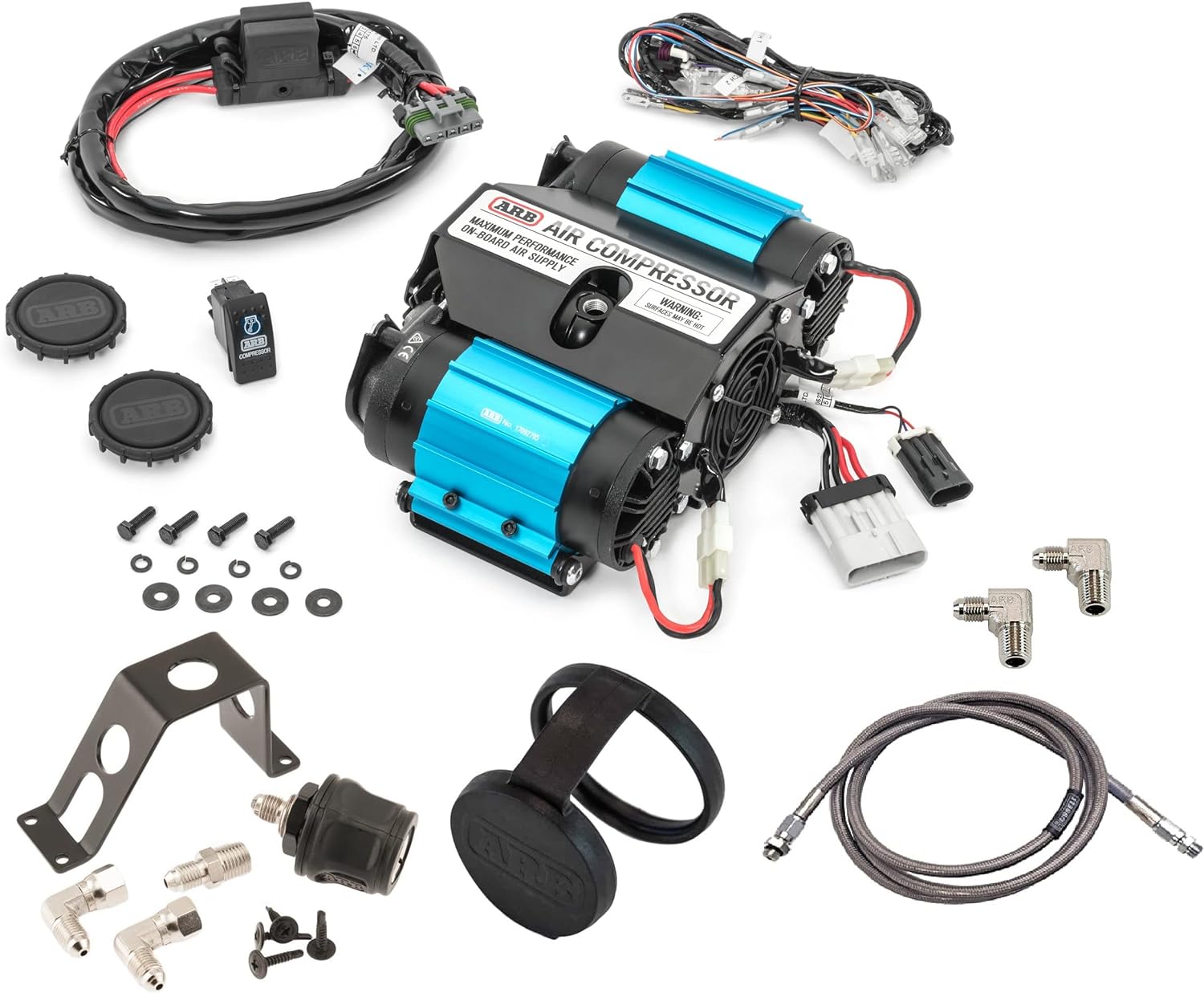 '12V' On-Board Twin High Performance Air Compressor, Ideal for Air Lockers Locking Differentials, Tire Inflator, Air Horn, Air Tools and Pneumatic Tools.