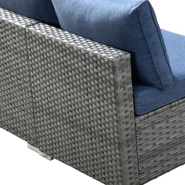 HOOOWOOO 8piece Patio Furniture Set Wicker Sectional Sofa with Fire Pit Table