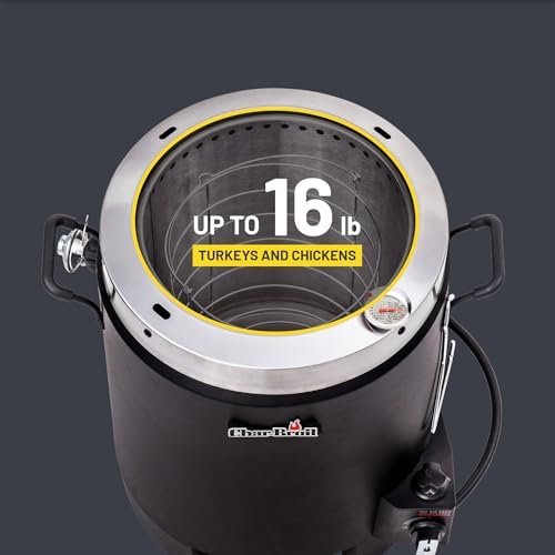Propane Gas Stainless Steel Oil-Less Turkey Fryer, Black