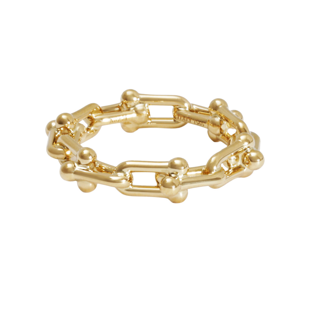 Tiffany & Co. Hardware Microlink Ring 18K Yellow Gold 72667298
