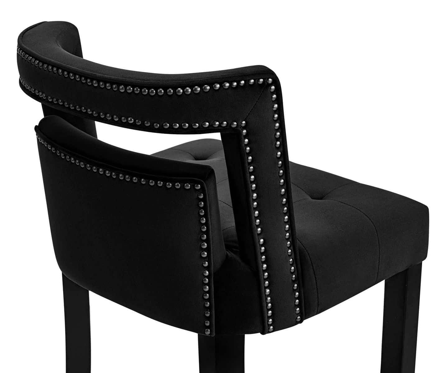 TOV Furniture Hart Black Velvet Bar Stool