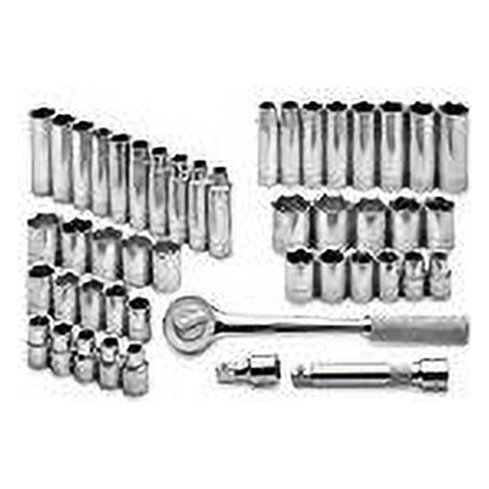 SK Hand Tool 4147-6 47-Piece 1/2 in. Drive 6-Point SAE/Metric Standard/Deep Socket Set with Pro Ratchet
