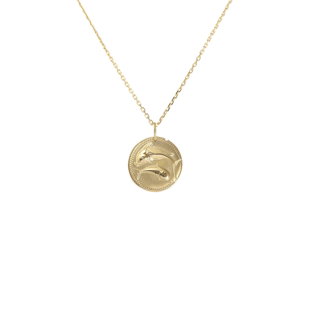 Van Cleef & Arpels Zodiac Medal Pischium (pisces) Necklace 18K Yellow Gold VCARP7SY00