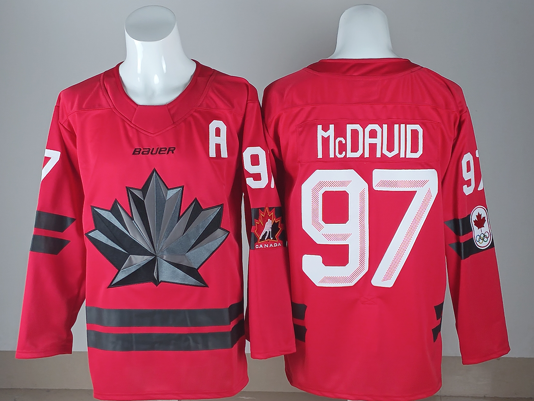 Men's Canada Hockey Connor McDavid #97 Red 2026 Winter Olympics Jersey