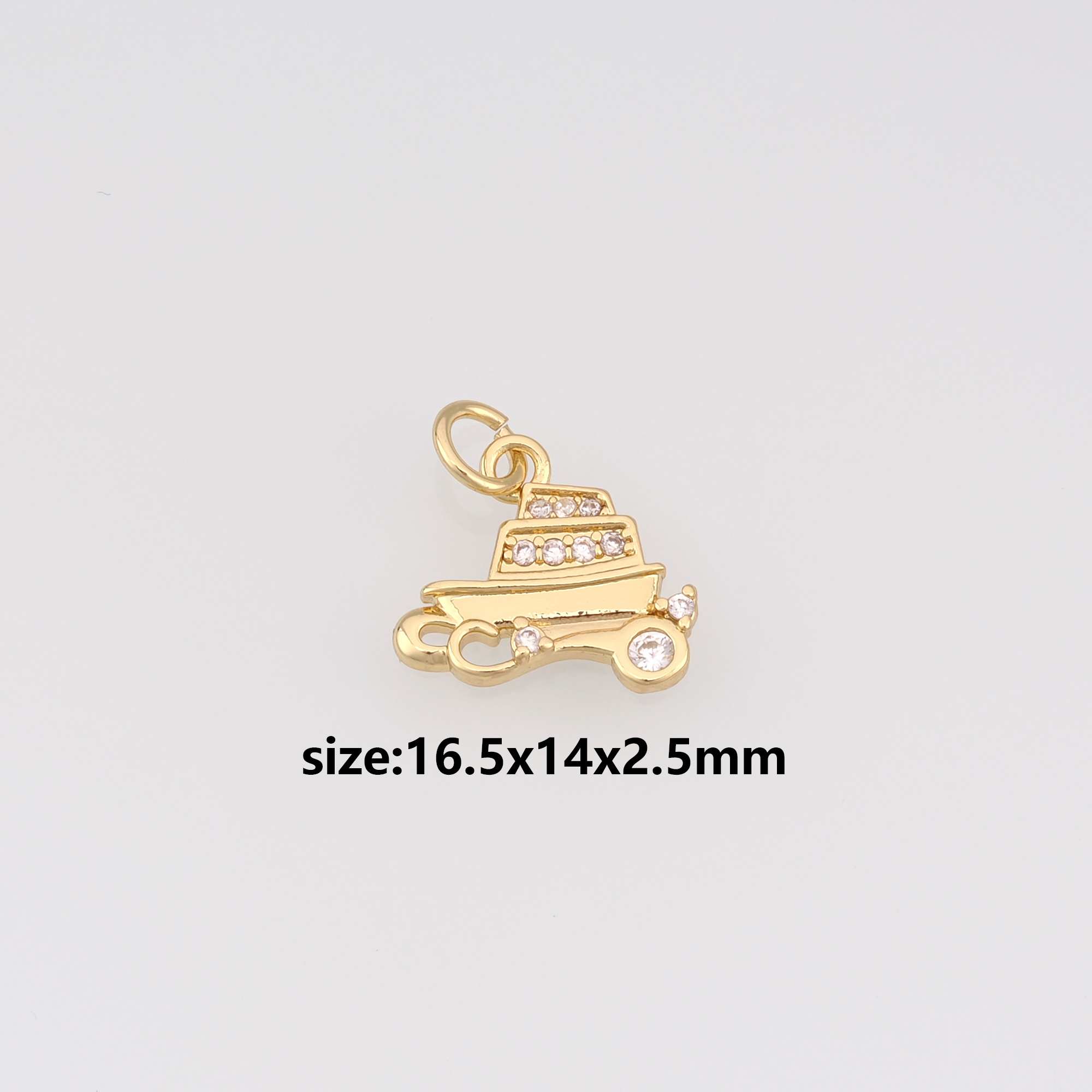 18K Gold Filled Cruise Ship Pendant,Dainty Ship Charm Earrings Necklace for DIY Jewelry Making Supply