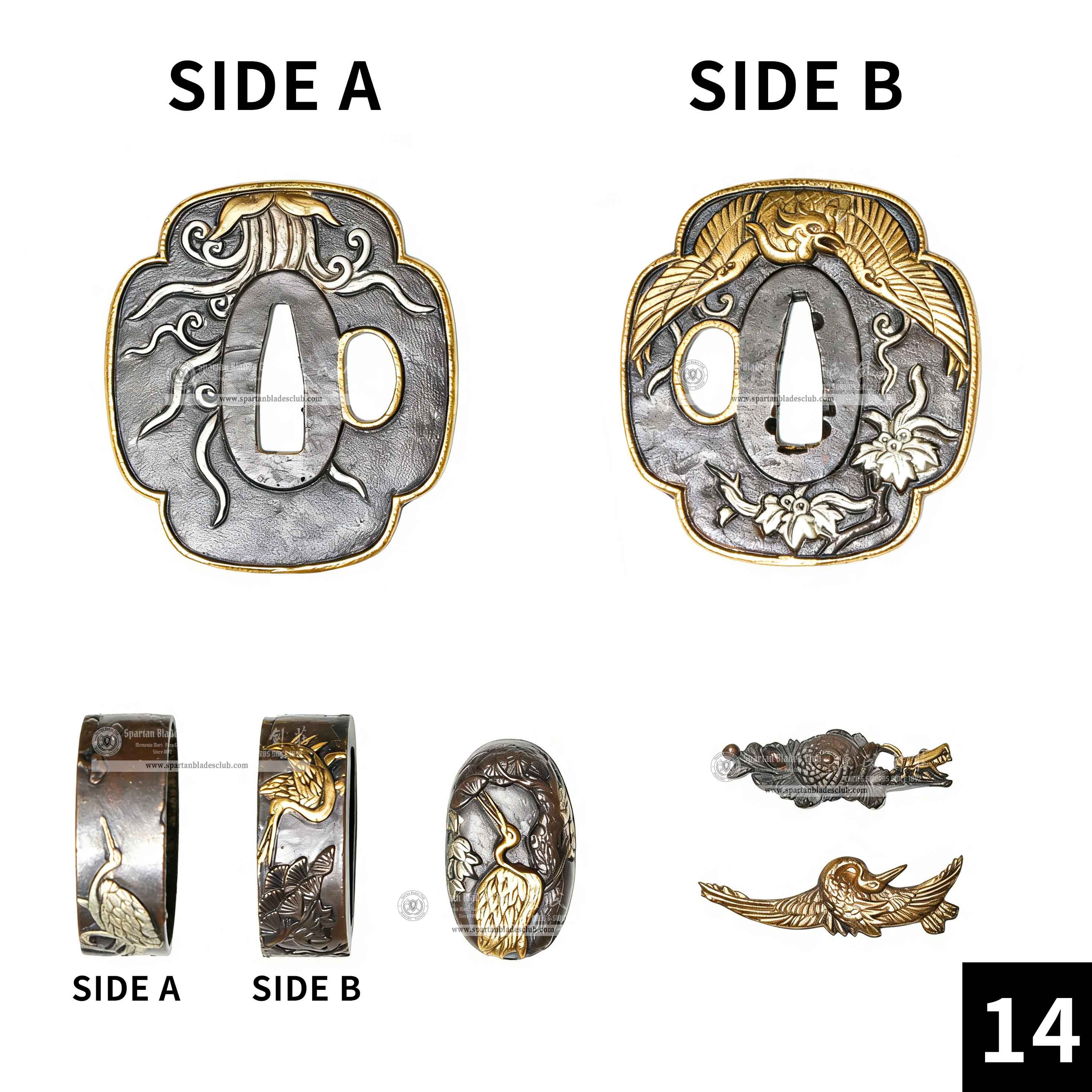 Custom Your Katana | Bird | Complete Set Fittings (Brass Gilded) | Spartan Blades Club | CHEN'S SWORDS 1892 - Spartan Blades Club - 陳氏劍莊1892