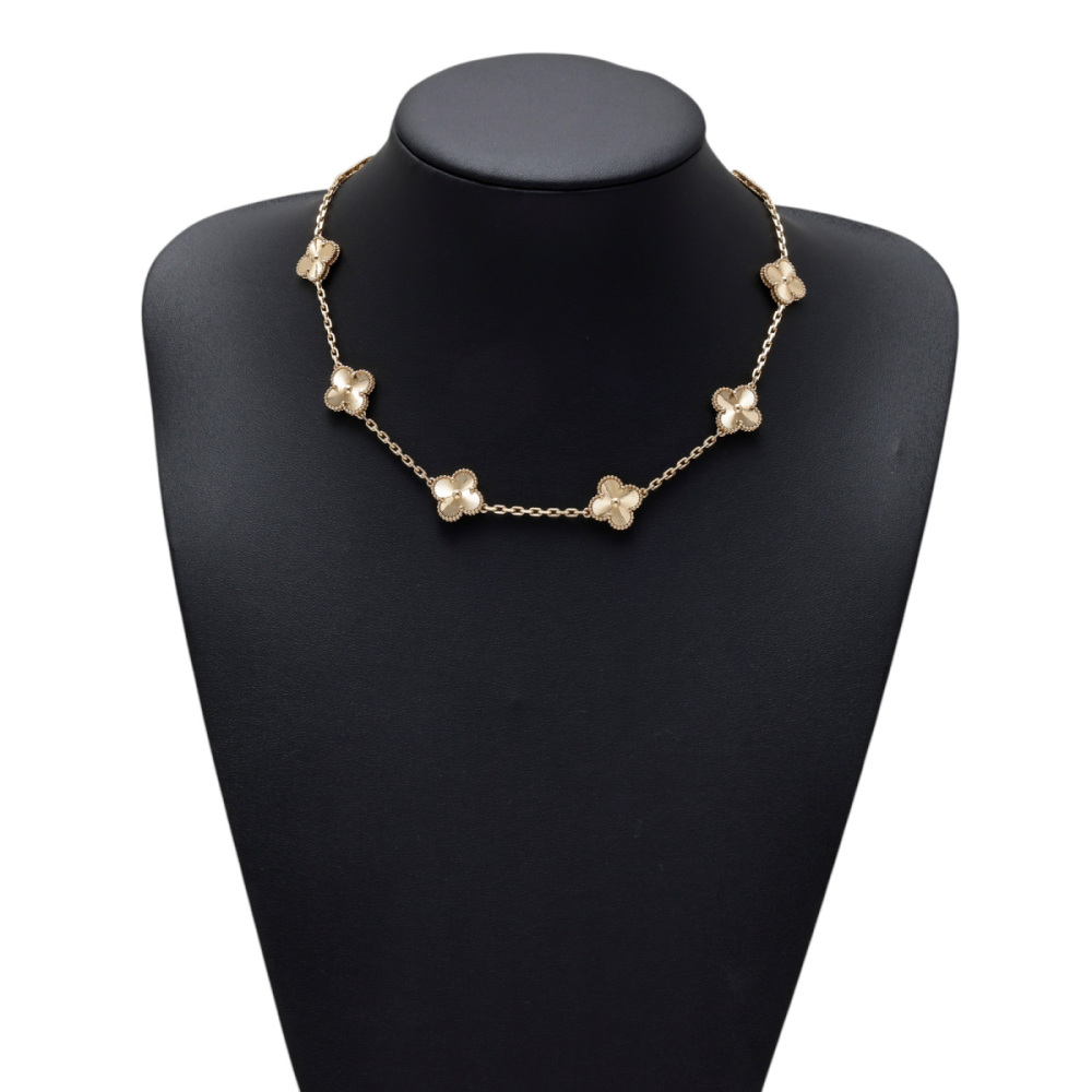 Van Cleef & Arpels Vintage Alhambra 10 Motifs Necklace 18K Yellow Gold VCARP3JJ00