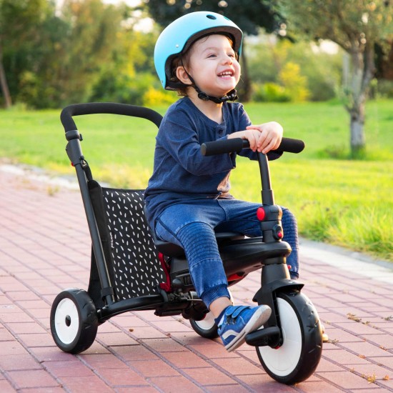 STR5, 7-in-1 Folding baby Stroller Tricycle, 9M+ – B&W