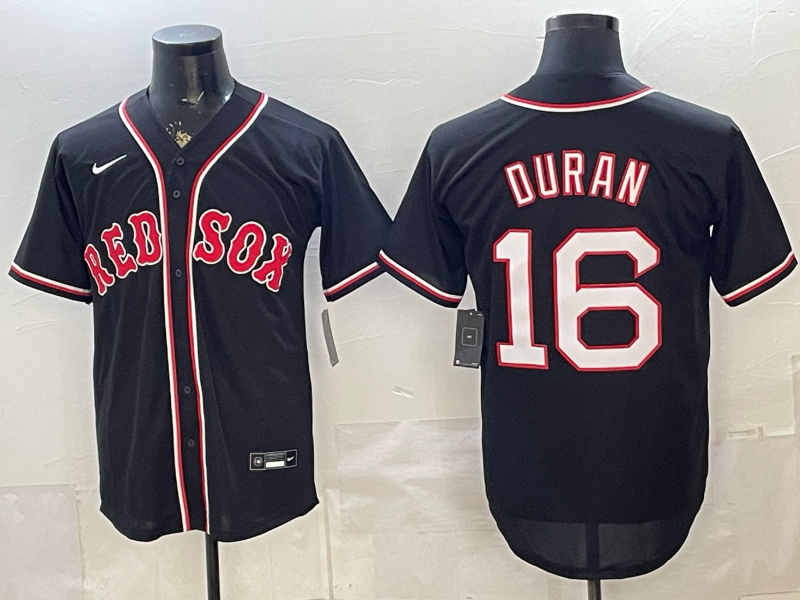 Men's Boston Red Sox Jarren Duran #16 Fashion Replica Black Out Jersey