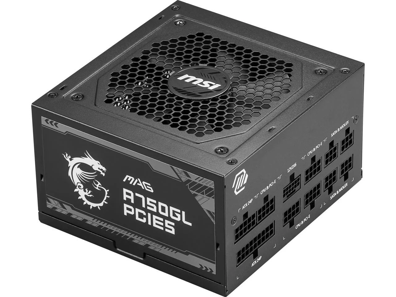 MSI - MAG A750GL PCIE 5.0, 80 GOLD Fully Modular Gaming PSU, 12VHPWR Cable, ATX 3.0 Compatible, 750W Power Supply