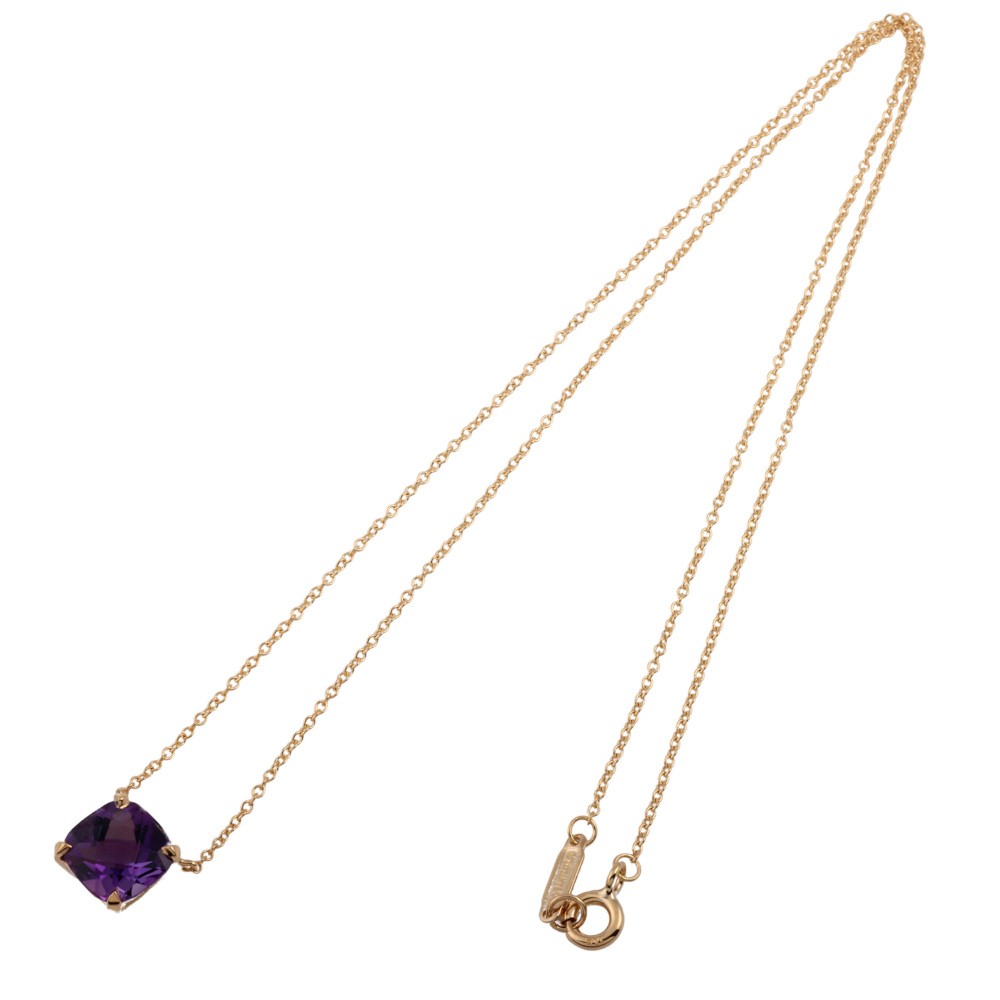 Tiffany & Co. Tiffany Sparkler K18YG Yellow Gold Necklace Amethyst