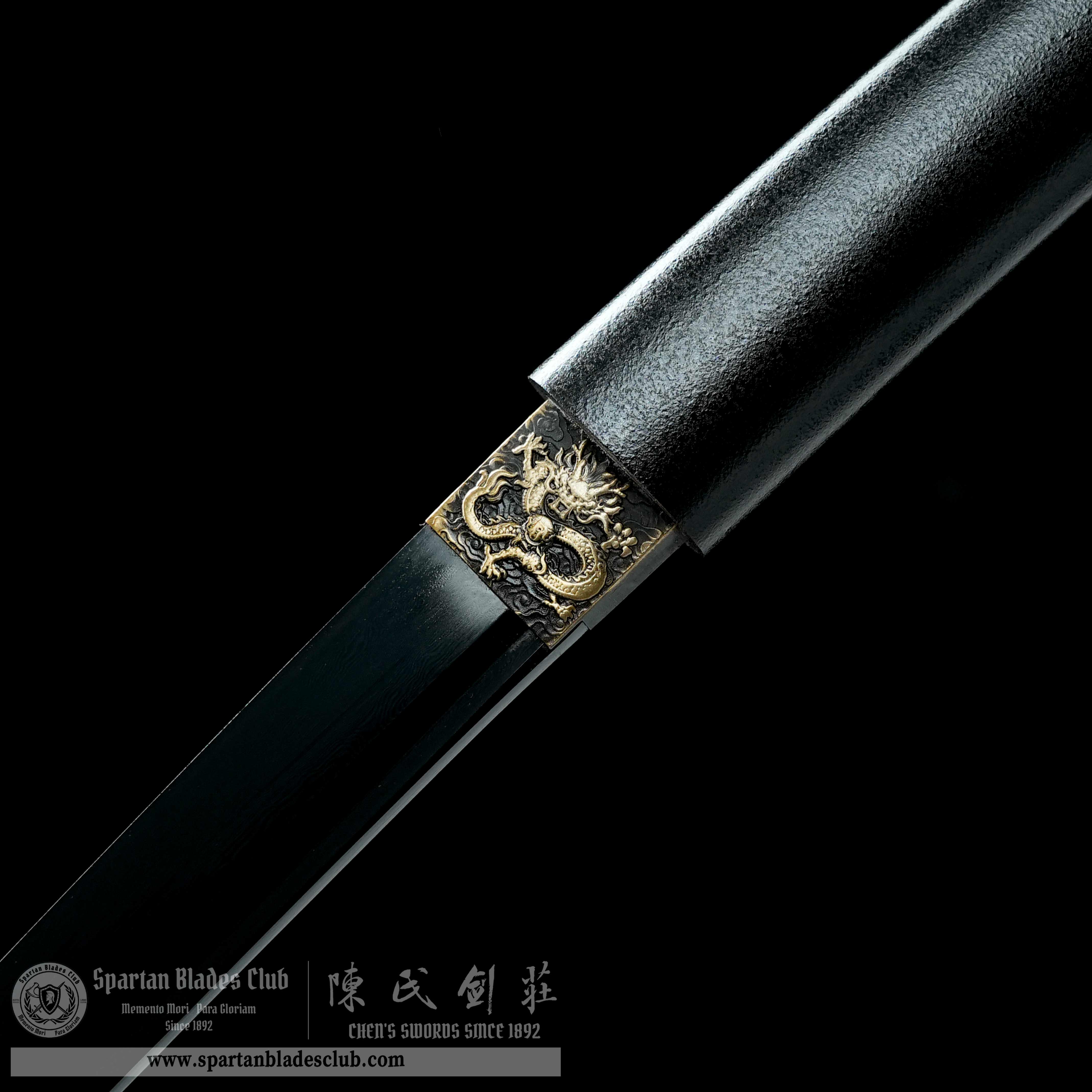 HY194 | Meisaku | Shirasaya | Damascus Steel | Heat-Colored Black | Battle-Ready | Full-tang | Spartan Blades Club | CHEN'S SWORDS 1892 - Spartan Blades Club - 陳氏劍莊1892