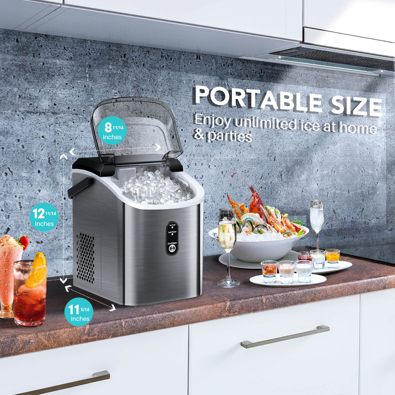 Nugget Sonic Ice Maker Stainless Steel Z5815SNH