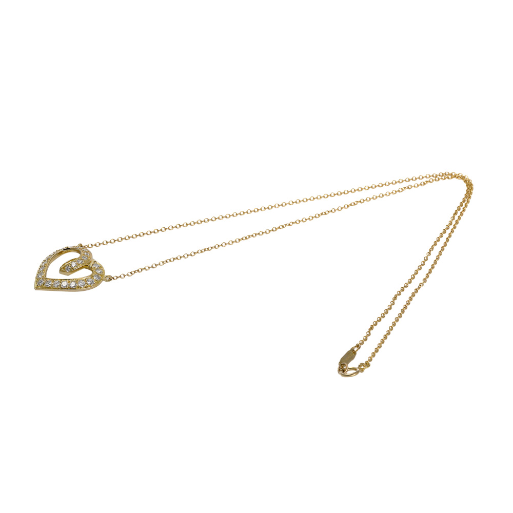 Tiffany & Co. Tiffany Heart Motif Diamond K18YG Yellow Gold Necklace