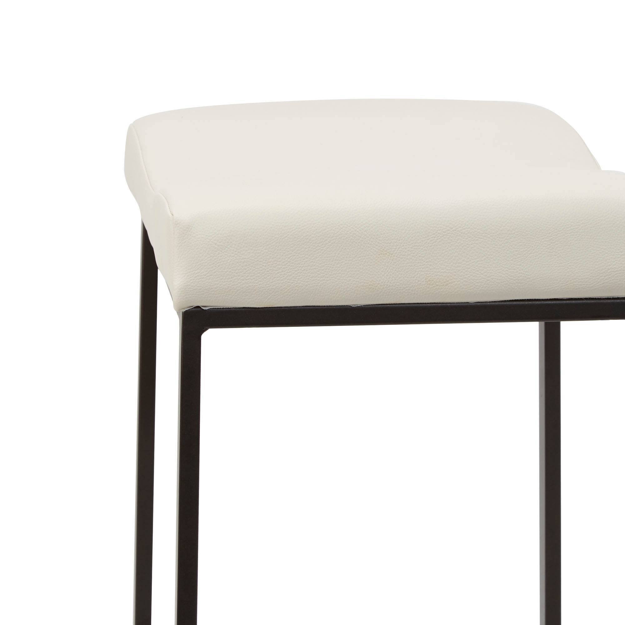 Silverwood 29 inch Theo Backless Saddle Stool, White