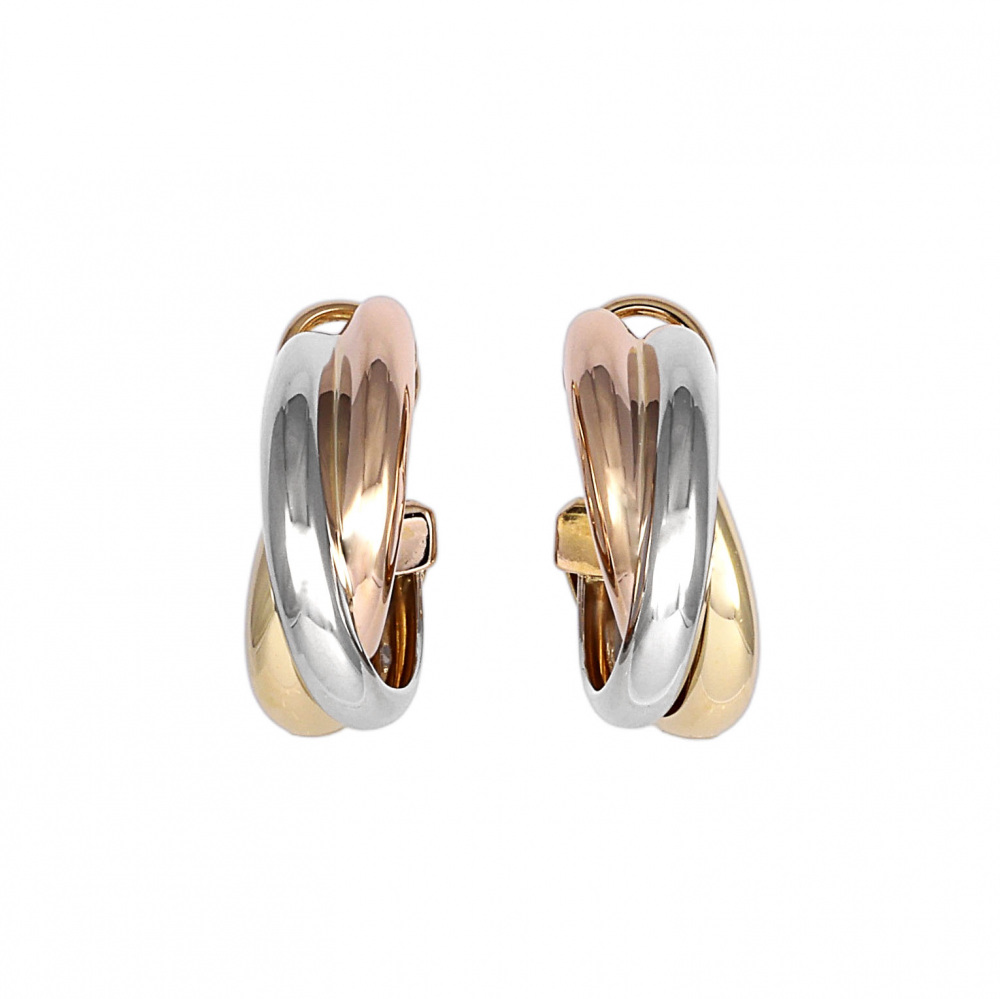 Cartier Trinity Earrings Tri-Gold