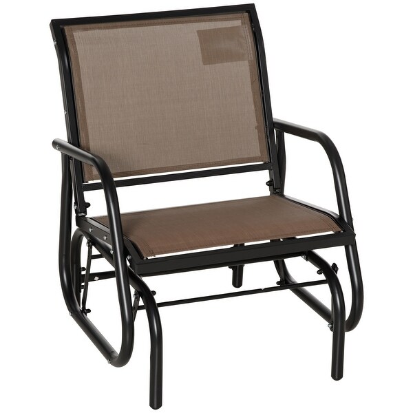 Outsunny Glider/Rocking Chair Set with Breathable Mesh Fabric,Curved Armrest