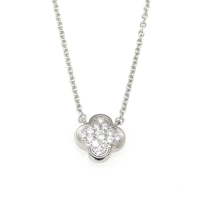Van Cleef & Arpels Pure Alhambra Necklace 18K White Gold Diamond