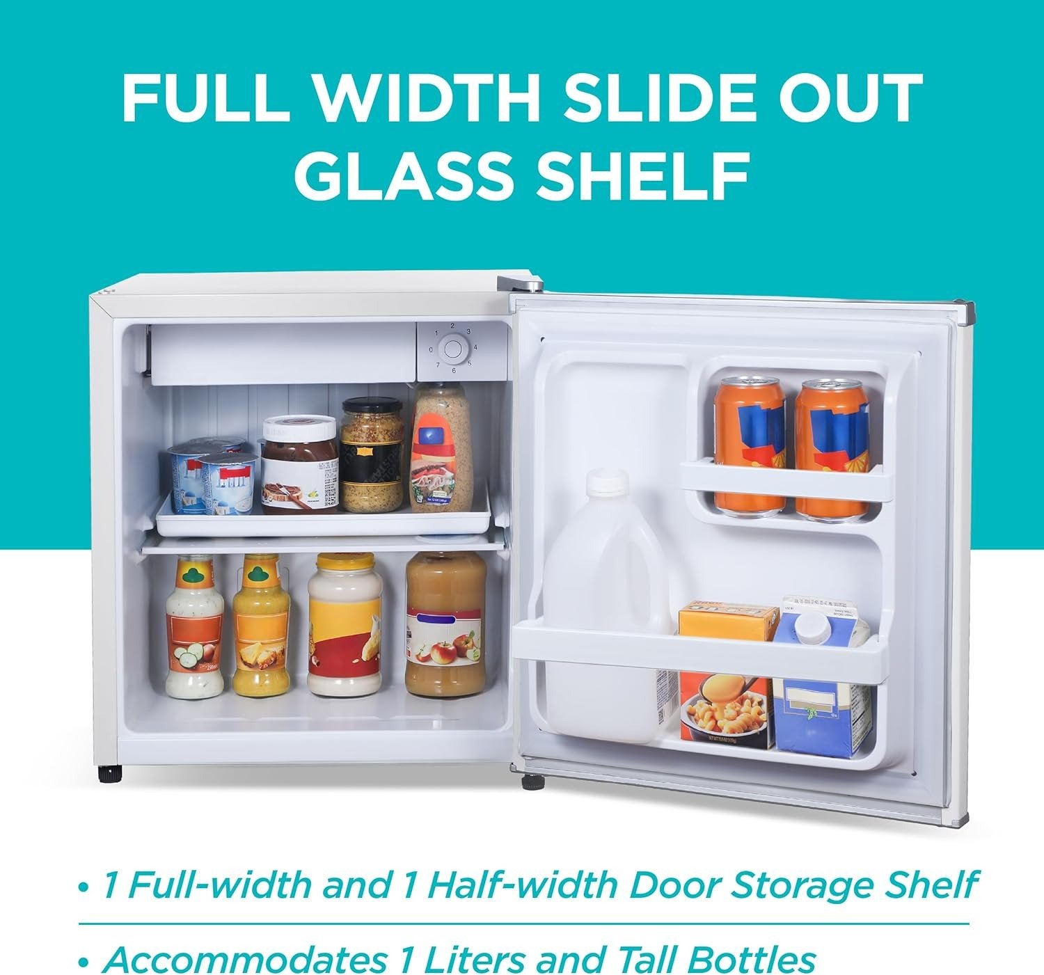1.7 Cu.Ft Compact Mini Fridge with Chiller Compartment ENERGY STAR White