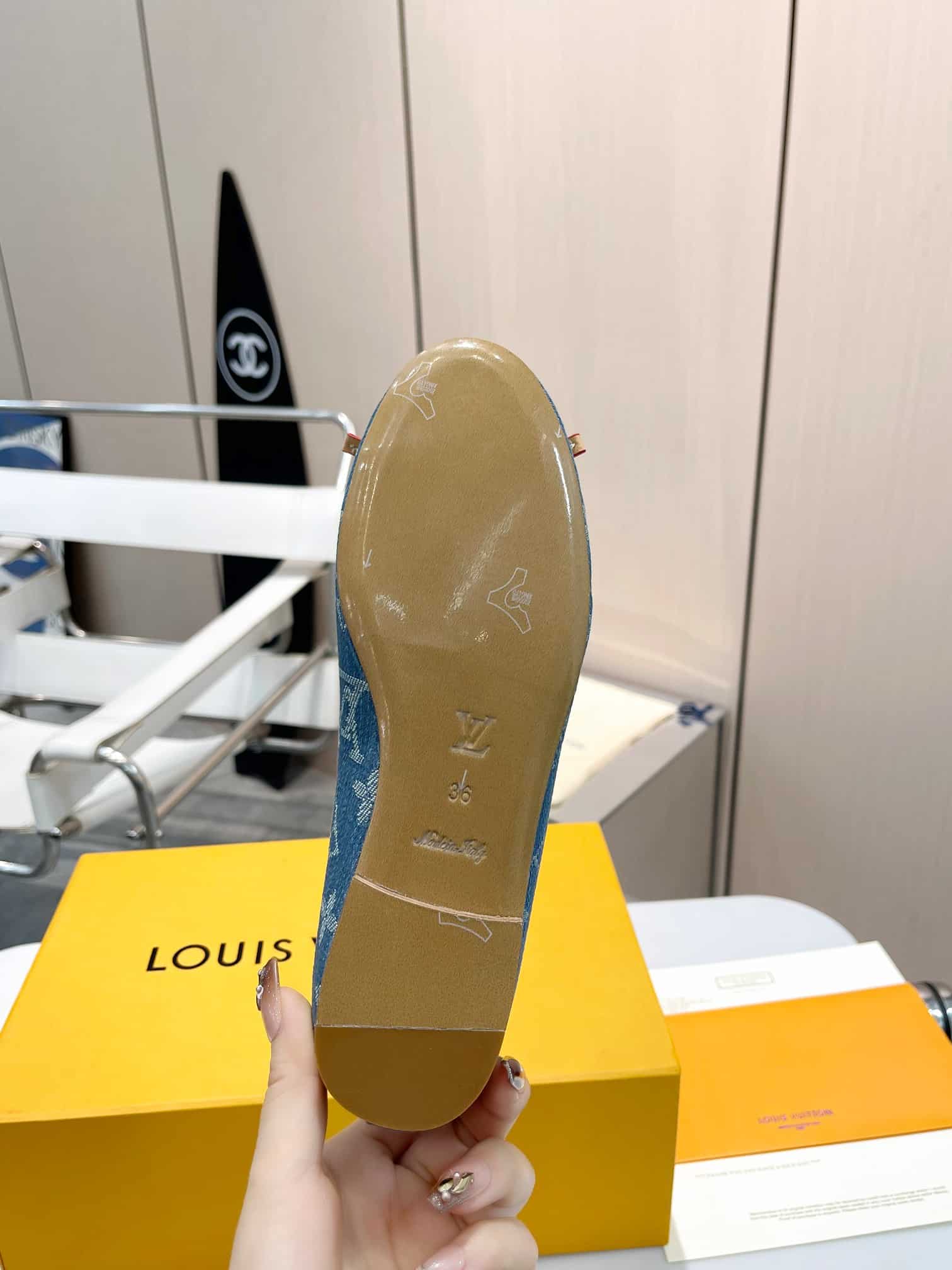 Louis Vuitton Nina Doll Shoes Denim Blue 1Ack91