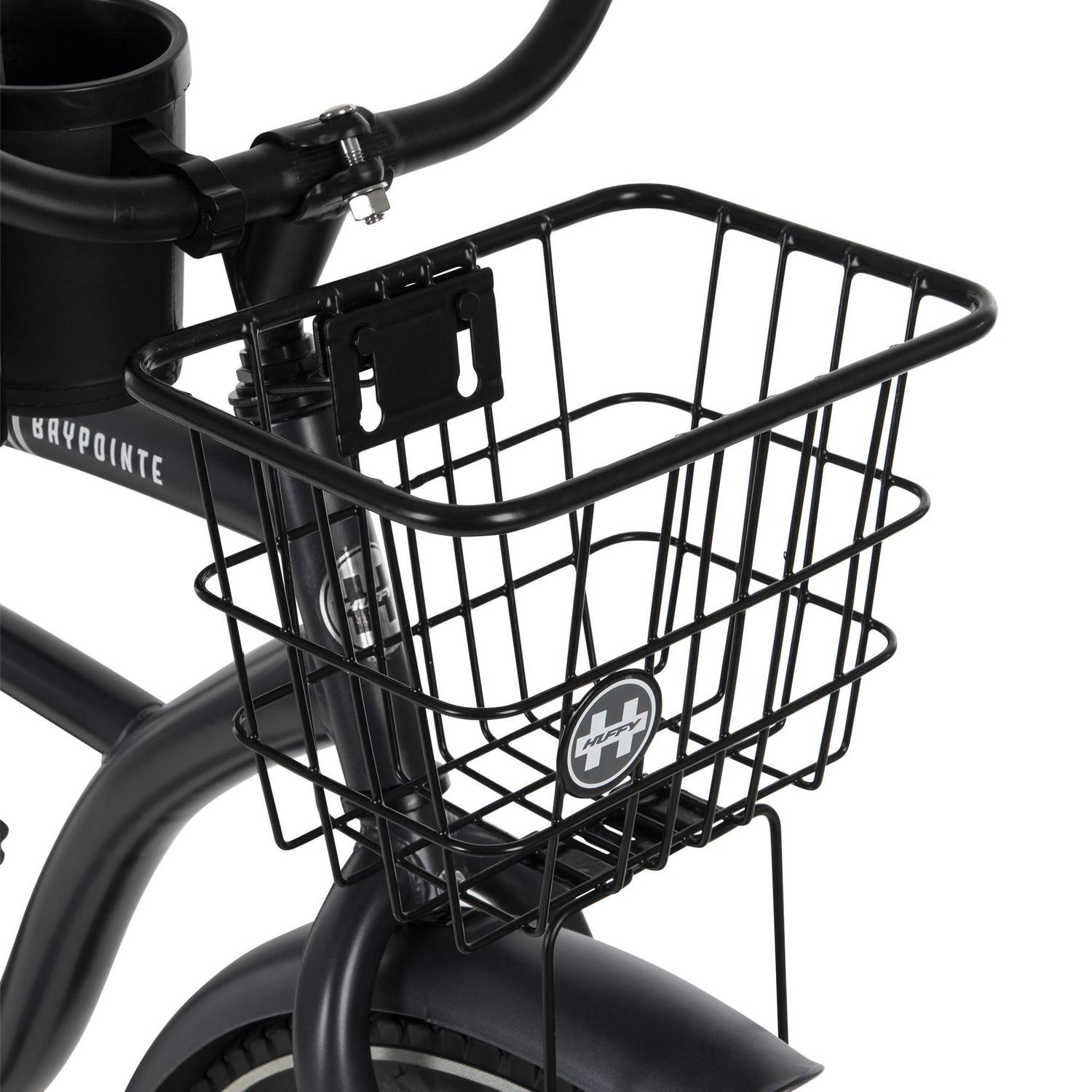 Huffy 26 Baypointe Mens Cruiser Bike with Basket， Gray