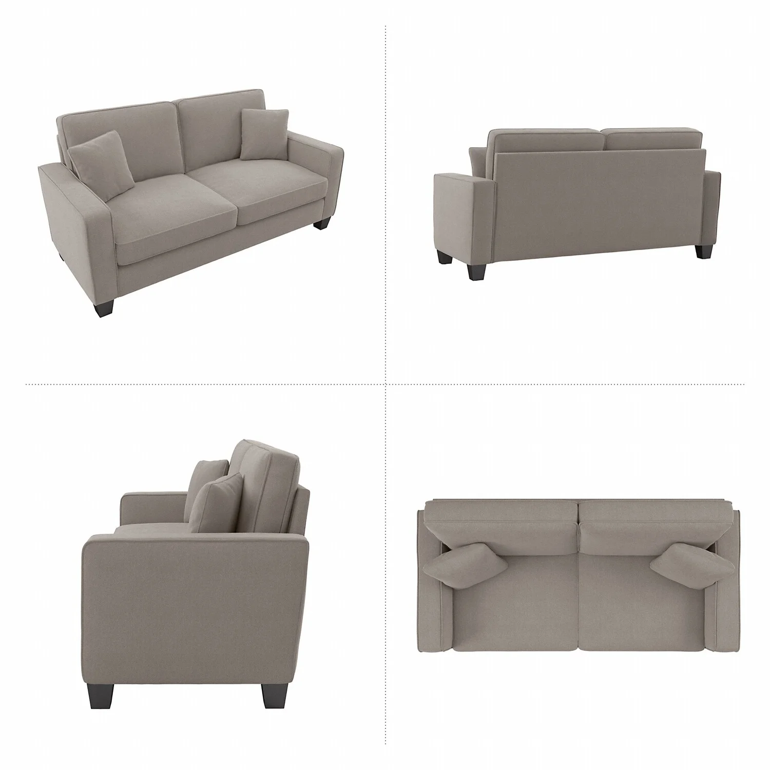 Stockton 73W Sofa in Beige Herringbone Fabric