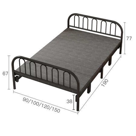 Foldable Bed Frame With Backrest Queen/Single Katil Lipat With Mattress Portable Bed Frame