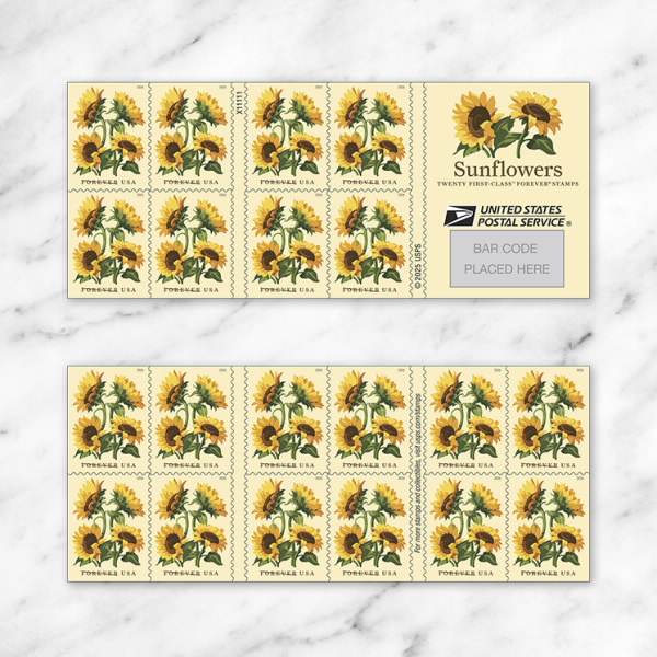Sunflowers 2026- 5 Booklets / 100 Pcs