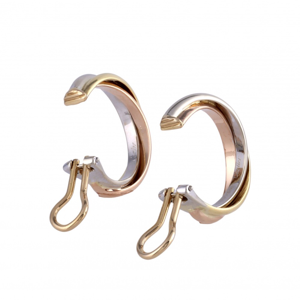 Cartier Trinity Earrings Tri-Gold
