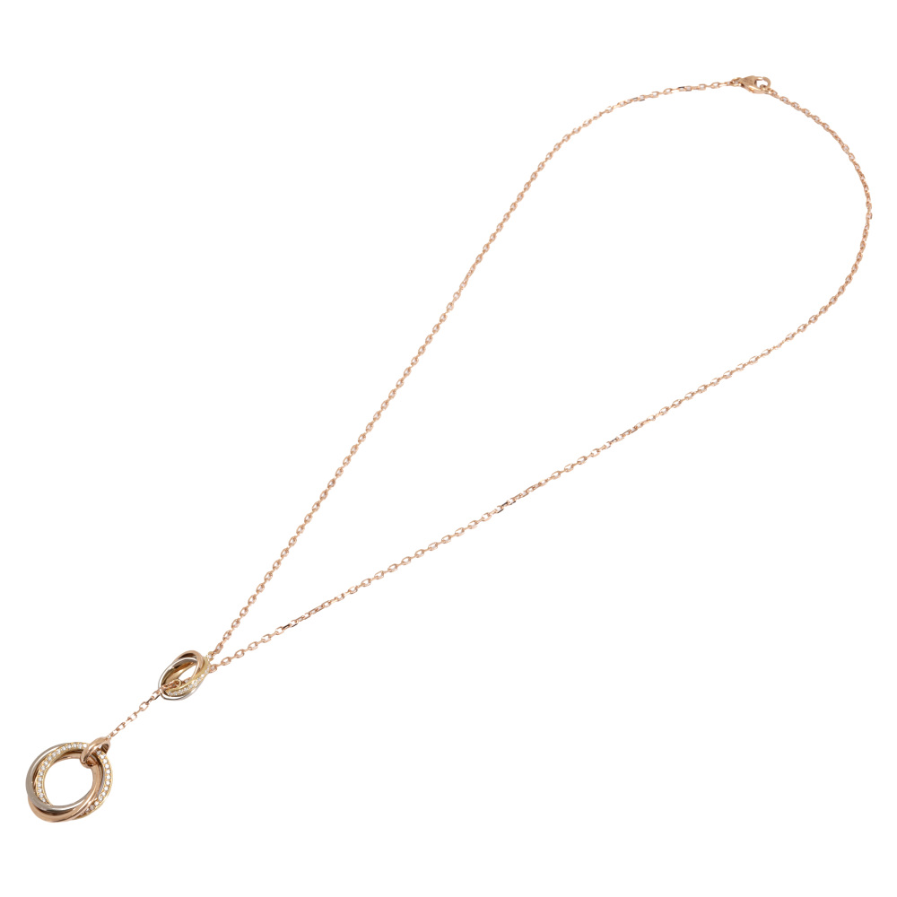 Cartier Trinity Necklace Tri-Gold Diamond B7058500