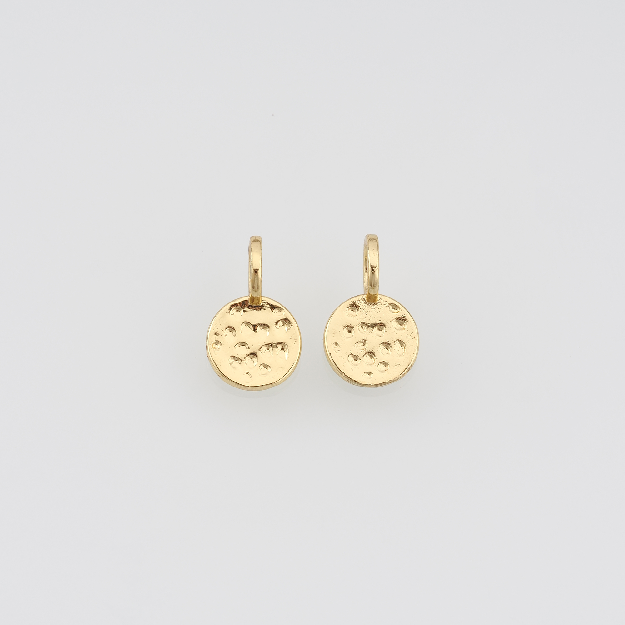 10Pcs 18K Gold Filled Round Pendant,Dainty Round Earrings Necklace for DIY Jewelry Making Supply