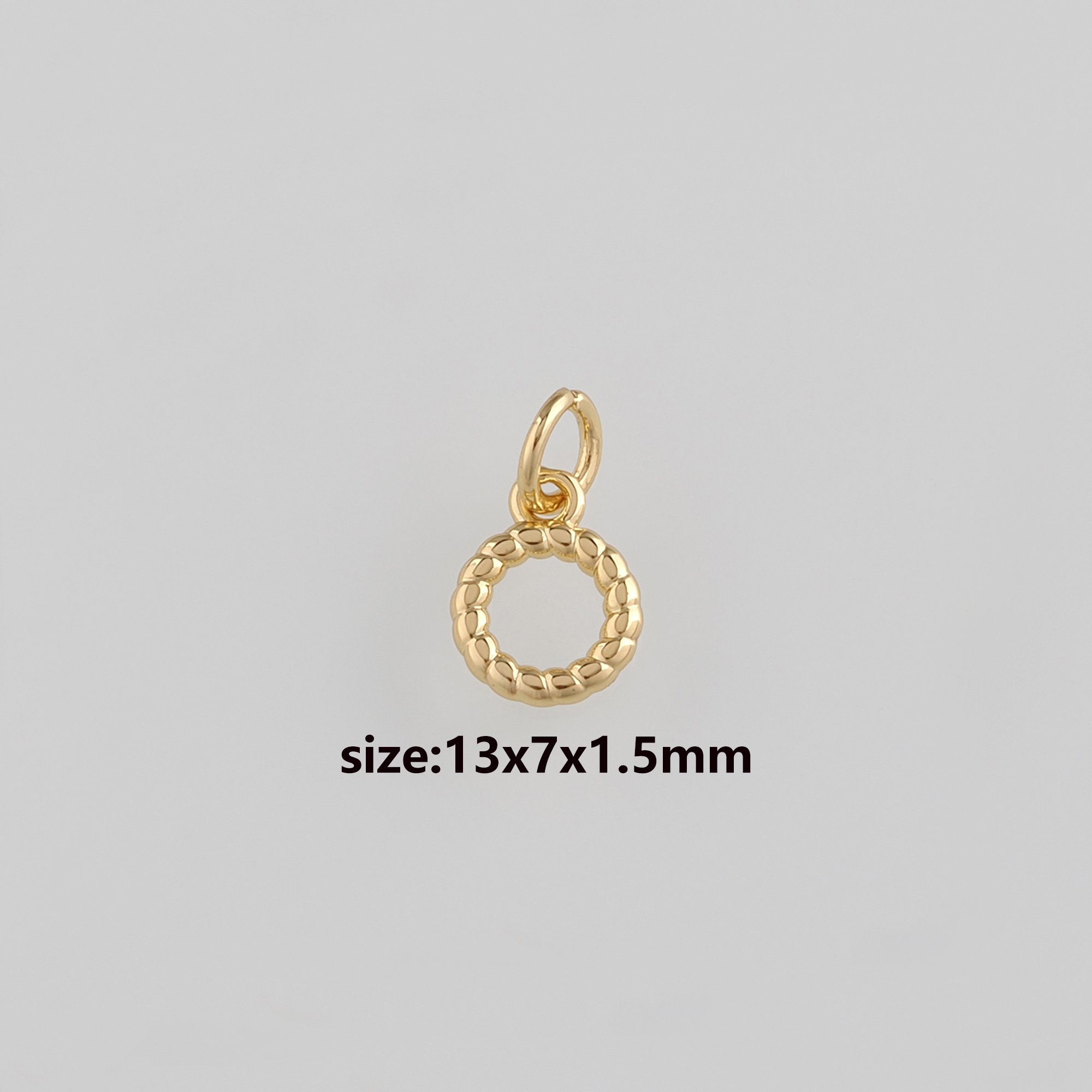 18K Gold Filled Round Pendant,Dainty Round Earrings Necklace for DIY Jewelry Making Supply