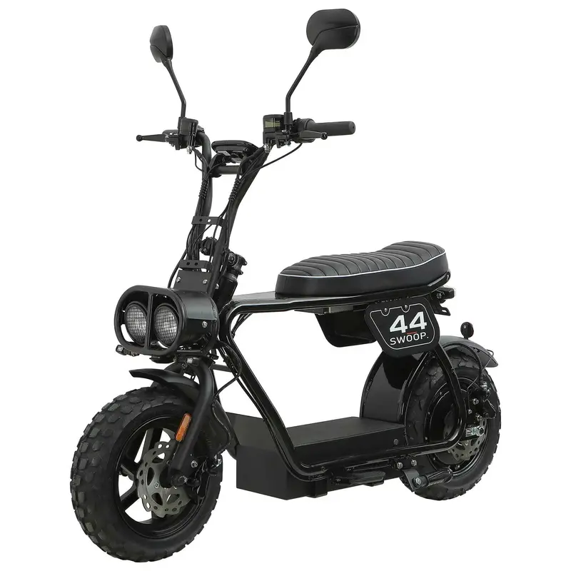 Swoop 2000W Electric Moped – Black Turbo-Assist E-Bike with Pedal & Throttle Modes