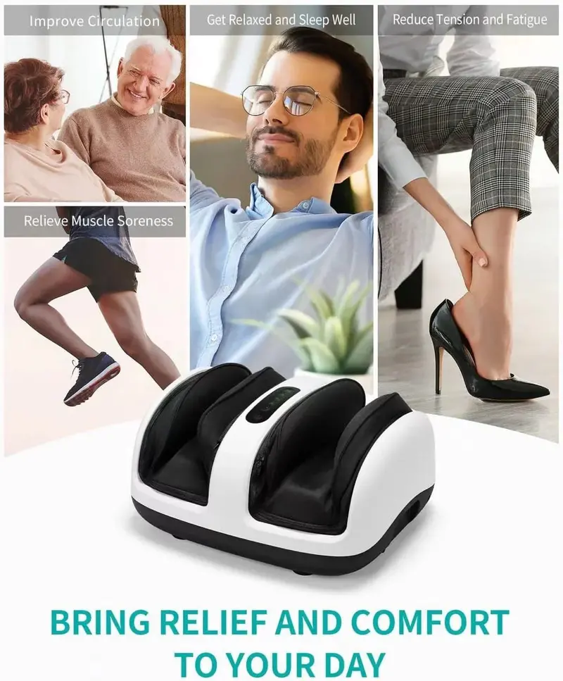 Shiatsu Foot and Calf Massager – Rechargeable Therapeutic Foot Roller with Heat Option