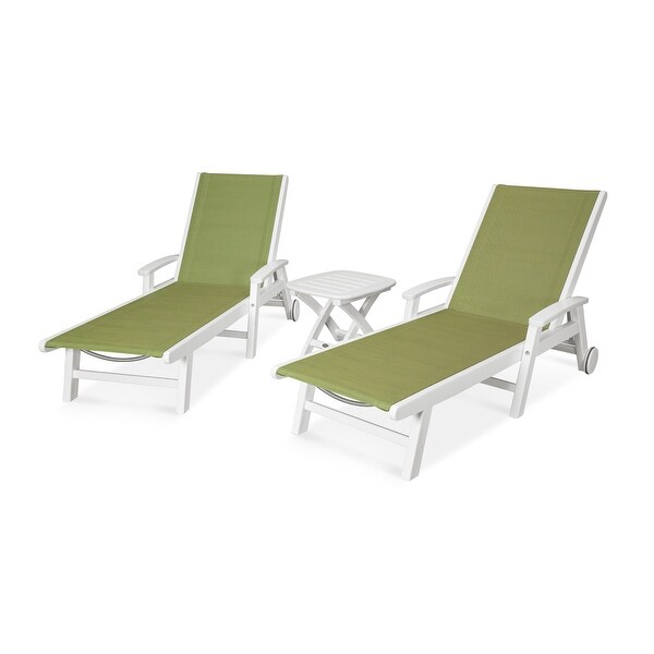 POLYWOOD Coastal 3piece Wheeled Chaise Set