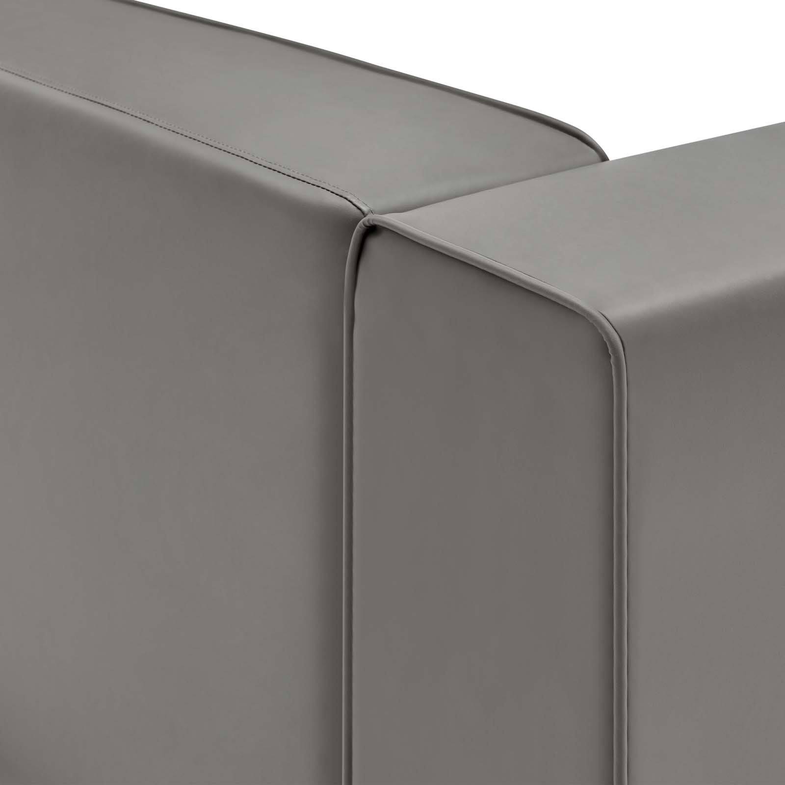 Modway Mingle Right-arm Chair Gray Vegan Leather
